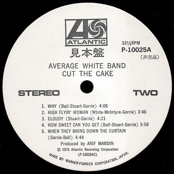 Average White Band - Cut The Cake (Vinyl, LP, Album, Promo) Very Good (VG) / Good Plus (G+)