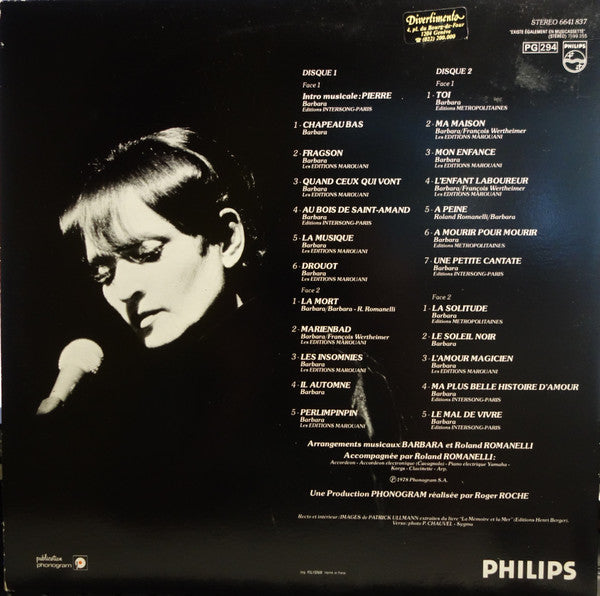 Barbara (5) - Les Insomnies / Enregistrement Public A L'Olympia (2xVinyl, LP, Album, Reissue) Very Good (VG) / Good Plus (G+)