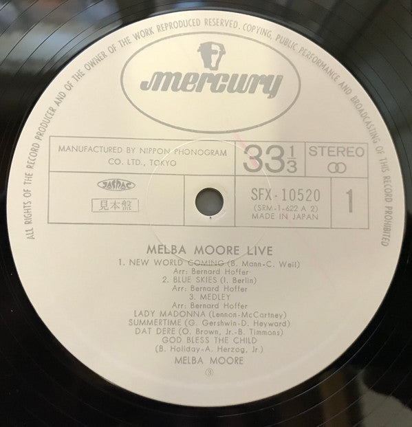 Melba Moore - Melba Moore Live! (Vinyl, LP, Album, Promo, Reissue, Stereo) Very Good (VG) / Very Good (VG)