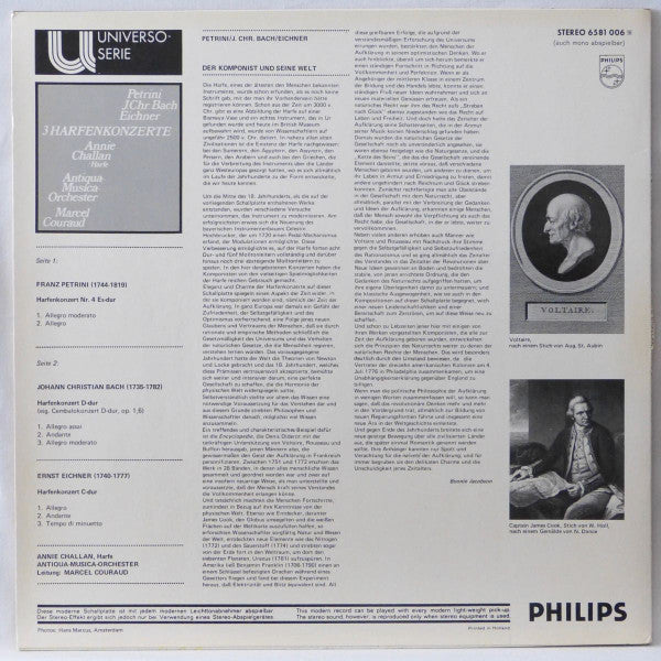 Francesco Petrini - 3 Harfenkonzerte (Vinyl, LP, Stereo) Near Mint (NM or M-) / Very Good Plus (VG+)