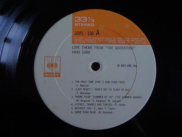 Vikki Carr - The First Time Ever (I Saw Your Face) (Vinyl, LP, Album) Very Good Plus (VG+) / Very Good (VG)