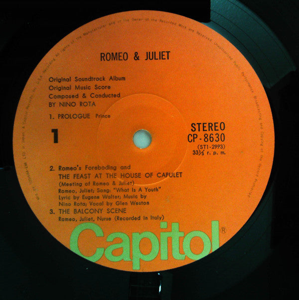 Nino Rota - ロミオとジュリエット = Romeo & Juliet (Vinyl, LP, Album, Reissue,...