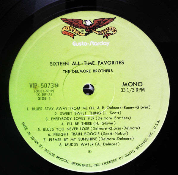 The Delmore Brothers - Sixteen All-Time Favorites (Vinyl, LP, Compilation, Mono) Very Good Plus (VG+) / Very Good Plus (VG+)