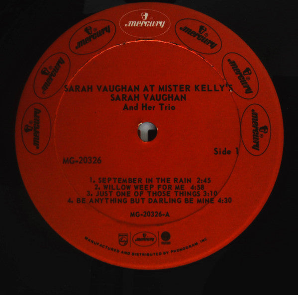 Sarah Vaughan And Her Trio - Sarah Vaughan At Mister Kelly's (Vinyl, LP, Mono) Good Plus (G+) / Good Plus (G+)