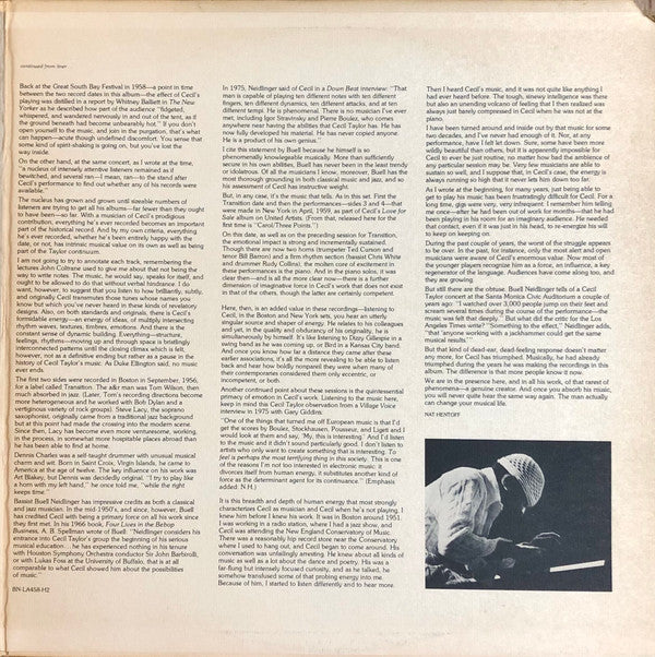 Cecil Taylor - In Transition (2xVinyl, LP, Compilation, Stereo, Mono) Very Good Plus (VG+) / Near Mint (NM or M-)