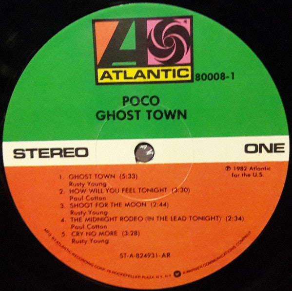 Poco (3) - Ghost Town (Vinyl, LP, Album, Stereo) Very Good (VG) / Very Good (VG)