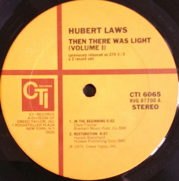 Hubert Laws - Then There Was Light (Volume 1) (Vinyl, LP, Album) Very Good (VG) / Very Good Plus (VG+)