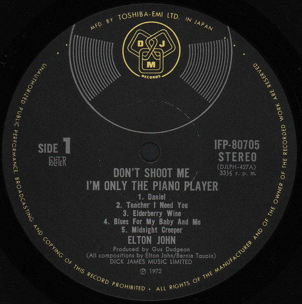 Elton John - Don't Shoot Me I'm Only The Piano Player (Vinyl, LP, A...