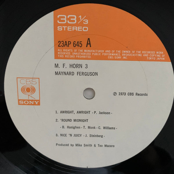 Maynard Ferguson - M.F. Horn 3 (Vinyl, LP, Album, Reissue) Very Good Plus (VG+) / Very Good Plus (VG+)