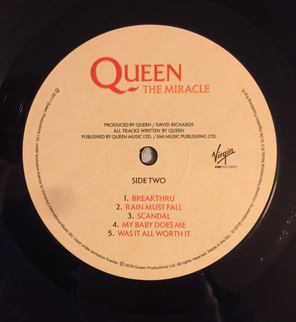 Queen - The Miracle (Vinyl, LP, Album, Reissue, Remastered, Stereo) Very Good Plus (VG+) / Very Good (VG)