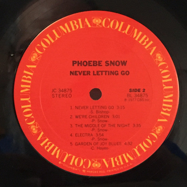 Phoebe Snow - Never Letting Go (Vinyl, LP, Album, Stereo) Very Good Plus (VG+) / Very Good Plus (VG+)