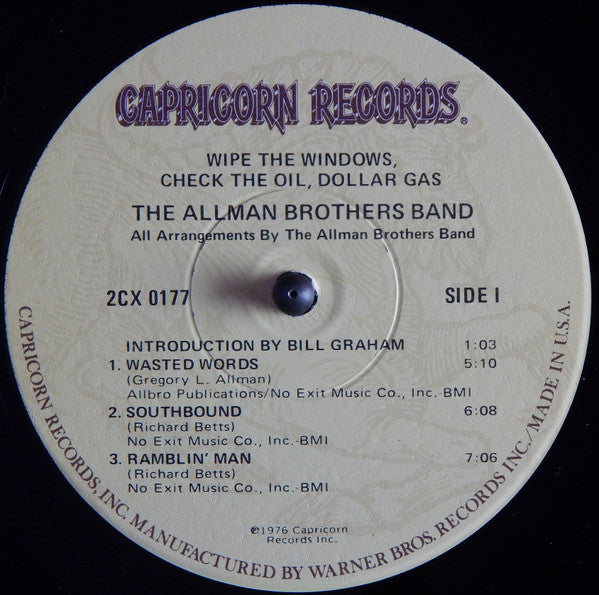 The Allman Brothers Band - Wipe The Windows, Check The Oil, Dollar Gas (2xVinyl, LP, Album) Very Good Plus (VG+) / Very Good Plus (VG+)