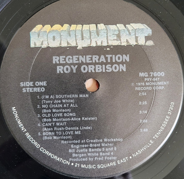 Roy Orbison - Regeneration (Vinyl, LP, Album, Stereo) Very Good Plus (VG+) / Good Plus (G+)