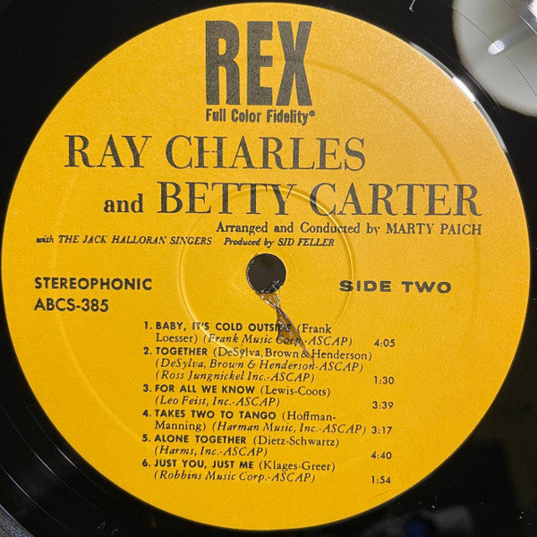 Ray Charles - Ray Charles And Betty Carter With The Jack Halloran Singers (Vinyl, LP, Album, Stereo) Very Good Plus (VG+) / Very Good (VG)