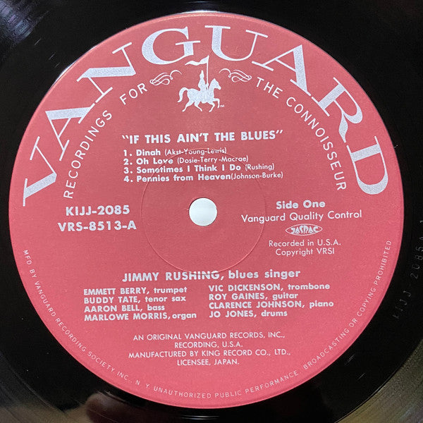 Jimmy Rushing - If This Ain't The Blues (Vinyl, LP, Album, Reissue) Good Plus (G+) / Very Good Plus (VG+)