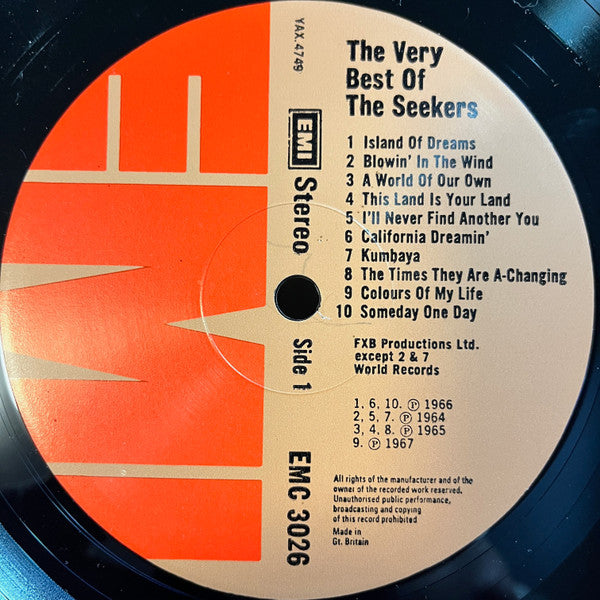 The Seekers - The Very Best Of The Seekers (Vinyl, LP, Compilation, Stereo) Good Plus (G+) / Good Plus (G+)