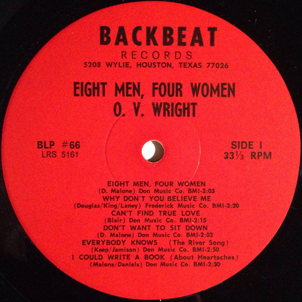 OV Wright - 8 Men And 4 Women (Vinyl, LP, Mono) Very Good Plus (VG+) / Very Good Plus (VG+)