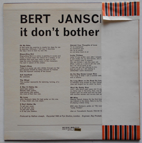 Bert Jansch - It Don't Bother Me (Vinyl, LP, Album)