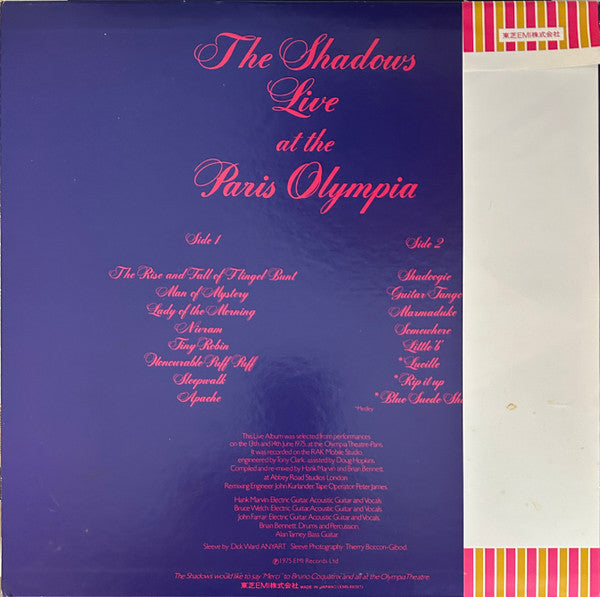 The Shadows - Live At The Paris Olympia (Vinyl, LP, Album) Very Good Plus (VG+) / Very Good (VG)
