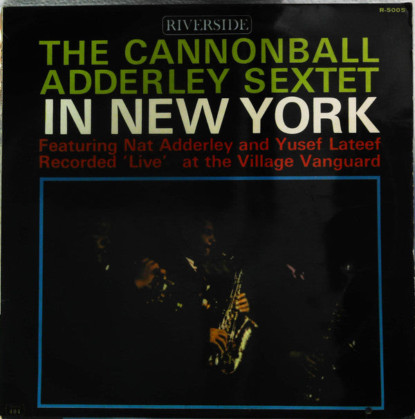 Cannonball Adderley Sextet - In New York (Vinyl, LP, Mono) Very Good (VG) / Very Good Plus (VG+)