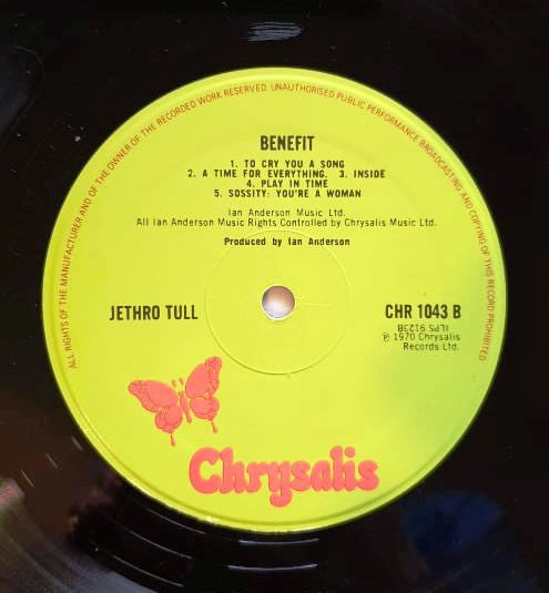 Jethro Tull - Benefit (Vinyl, LP, Album, Reissue) Very Good Plus (VG+) / Good Plus (G+)