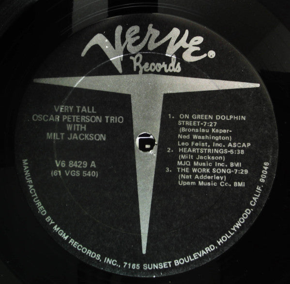 The Oscar Peterson Trio - Very Tall (Vinyl, LP, Album, Reissue, Stereo) Very Good Plus (VG+) / Very Good Plus (VG+)