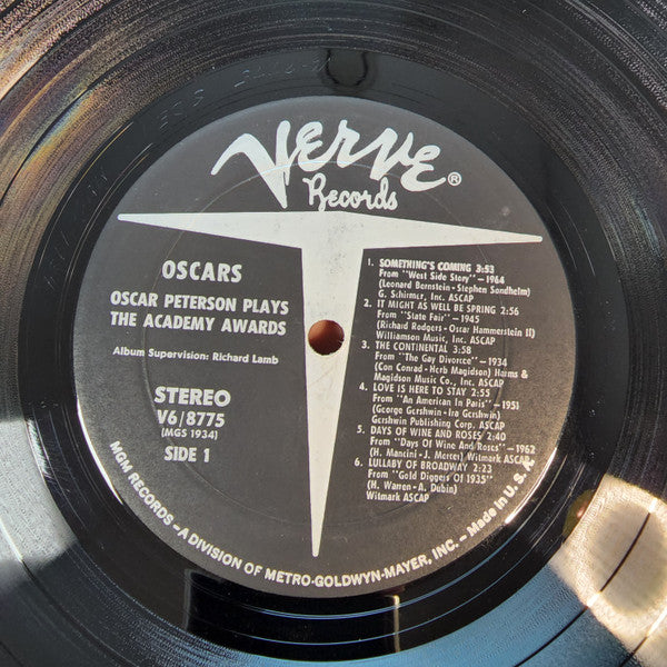 Oscar Peterson - Oscar's (Oscar Peterson Plays The Academy Awards) (Vinyl, LP, Album, Compilation, Stereo) Very Good Plus (VG+) / Very Good Plus (VG+)