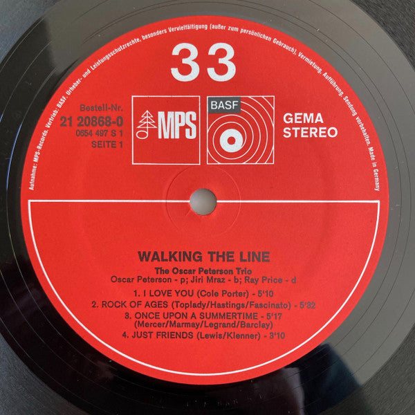 The Oscar Peterson Trio - Walking The Line (Vinyl, LP, Album) Very Good Plus (VG+) / Very Good Plus (VG+)