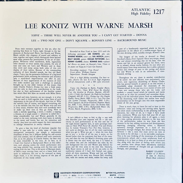 Lee Konitz - Lee Konitz With Warne Marsh (Vinyl, LP, Album, Reissue) Near Mint (NM or M-) / Very Good Plus (VG+)