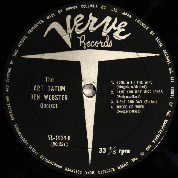 The Art Tatum - Ben Webster Quartet - The Art Tatum - Ben Webster Quartet (Vinyl, LP, Album) Very Good Plus (VG+) / Good (G)