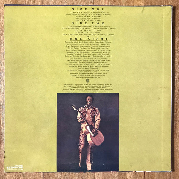 Bobby Womack - Lookin' For A Love Again (Vinyl, LP, Album, Stereo) Very Good Plus (VG+) / Very Good (VG)