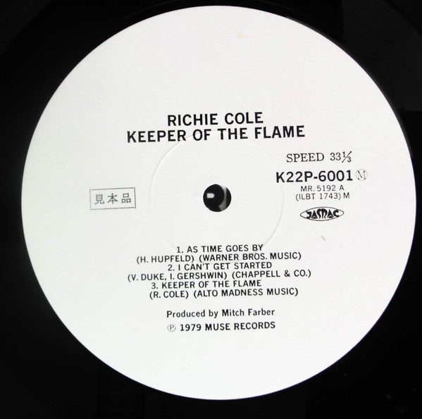 Richie Cole - Keeper Of The Flame (Vinyl, LP, Album, Promo, Stereo) Very Good (VG) / Very Good (VG)
