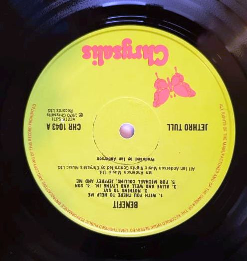 Jethro Tull - Benefit (Vinyl, LP, Album, Reissue) Very Good Plus (VG+) / Good Plus (G+)
