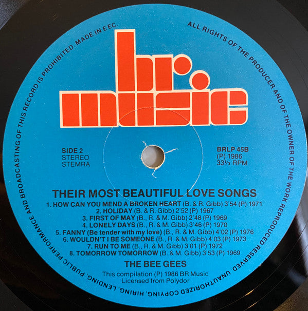 Bee Gees - Their Most Beautiful Love Songs (Vinyl, LP, Compilation) Good Plus (G+) / Good Plus (G+)