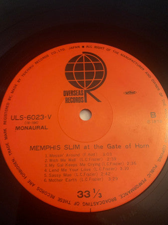 Memphis Slim - Memphis Slim At The Gate Of Horn (Vinyl, LP, Album, Mono) Very Good (VG) / Very Good Plus (VG+)