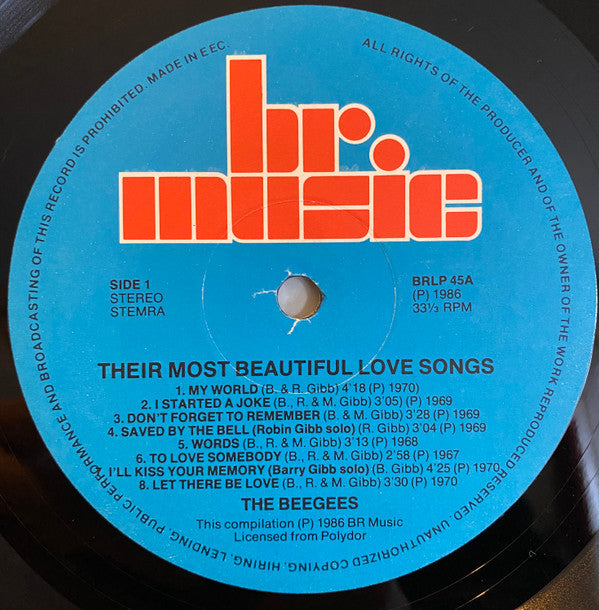 Bee Gees - Their Most Beautiful Love Songs (Vinyl, LP, Compilation) Good Plus (G+) / Good Plus (G+)
