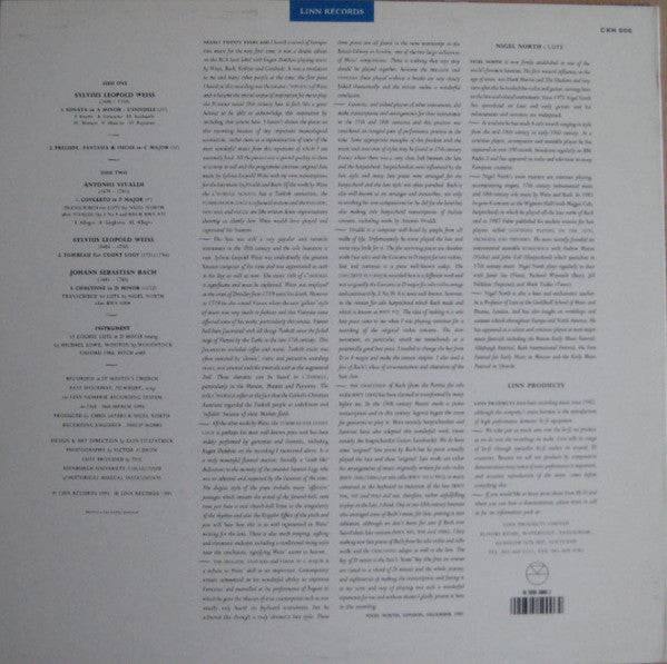 Nigel North - Baroque Lute (Vinyl, LP, Stereo) Very Good Plus (VG+) / Near Mint (NM or M-)