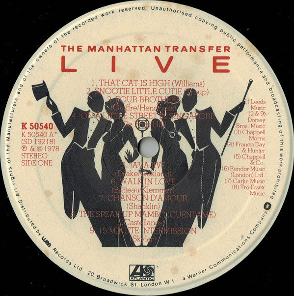 The Manhattan Transfer - Live (LP, Album, Stereo) - Very Good (VG) / Very Good (VG)