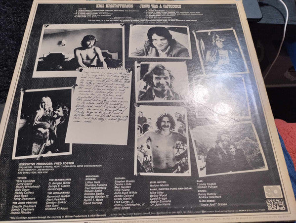 Kris Kristofferson - Jesus Was A Capricorn (Vinyl, LP, Album, Promo, Quadraphonic) Very Good Plus (VG+) / Very Good Plus (VG+)