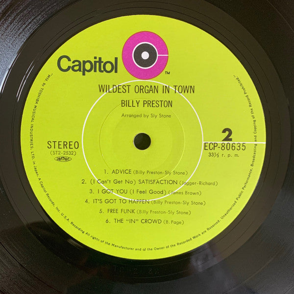 Billy Preston - Wildest Organ In Town! (Vinyl, LP, Album, Stereo) Very Good (VG) / Good Plus (G+)