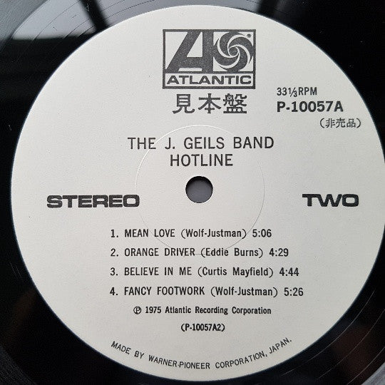 The J. Geils Band - Hotline (Vinyl, LP, Album, Promo) Very Good (VG) / Very Good (VG)