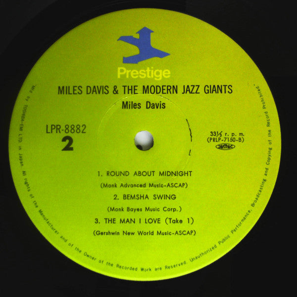 Miles Davis - Miles Davis And The Modern Jazz Giants (Vinyl, LP, Album, Compilation, Reissue, Mono) Near Mint (NM or M-) / Very Good Plus (VG+)