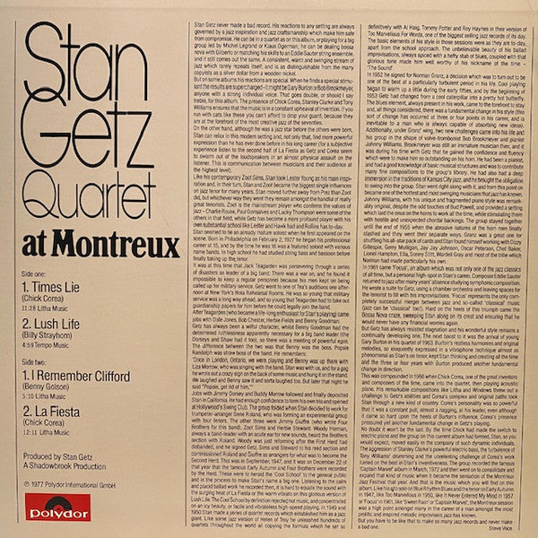 Stan Getz Quartet - At Montreux (Vinyl, LP, Album, Promo) Very Good (VG) / Very Good (VG)