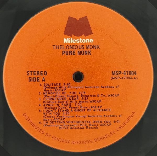 Thelonious Monk - Pure Monk (2xVinyl, LP, Compilation, Remastered, Stereo) Good Plus (G+) / Good (G)