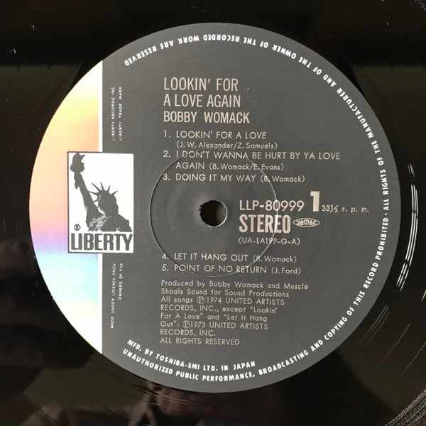 Bobby Womack - Lookin' For A Love Again (Vinyl, LP, Album, Stereo) Very Good Plus (VG+) / Very Good (VG)