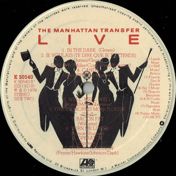 The Manhattan Transfer - Live (LP, Album, Stereo) - Very Good (VG) / Very Good (VG)