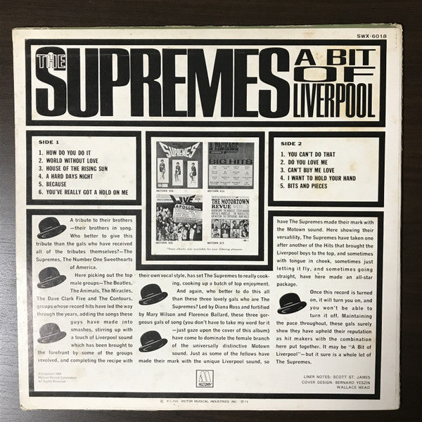 The Supremes - A Bit Of Liverpool (Vinyl, LP, Album, Stereo) Very Good (VG) / Very Good Plus (VG+)