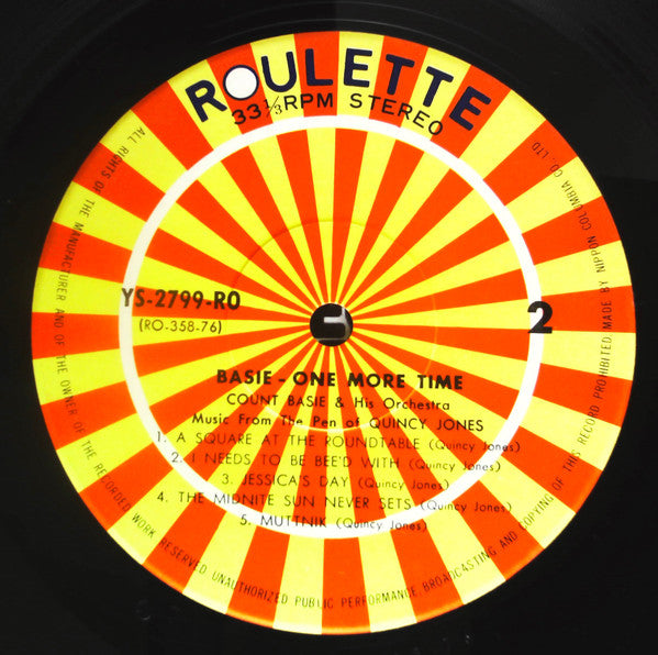 Count Basie Orchestra - Basie - One More Time (Vinyl, LP, Album, Reissue) Very Good Plus (VG+) / Very Good Plus (VG+)
