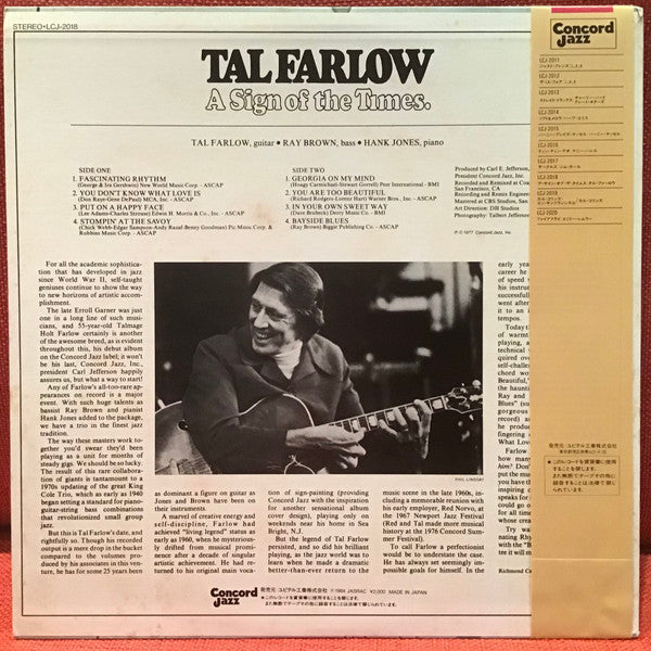 Tal Farlow - A Sign Of The Times (Vinyl, LP, Album, Reissue) Very Good Plus (VG+) / Very Good (VG)