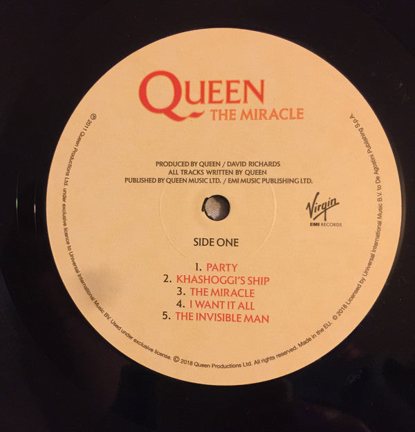 Queen - The Miracle (Vinyl, LP, Album, Reissue, Remastered, Stereo) Very Good Plus (VG+) / Very Good (VG)